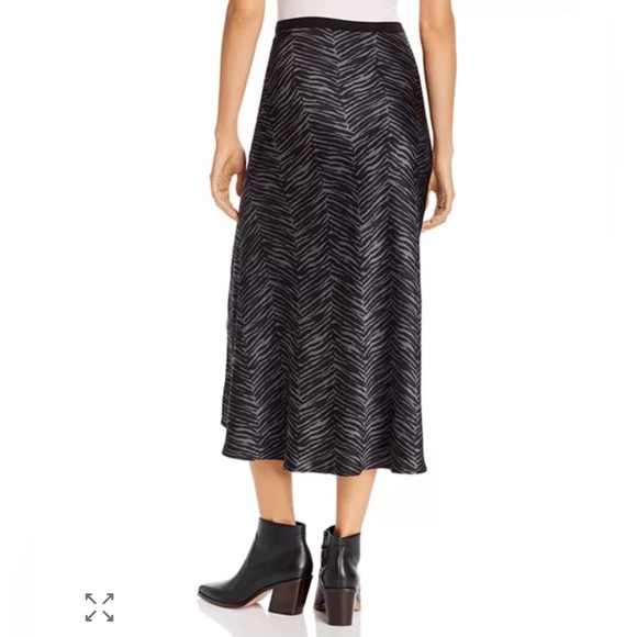 NEW Anine Bing Dolly Silk Midi Skirt Green Zebra Size Medium - Picture 4 of 10